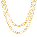 14k Yellow Gold Solid Figaro Chain Link Necklace 18" - 30" D5269