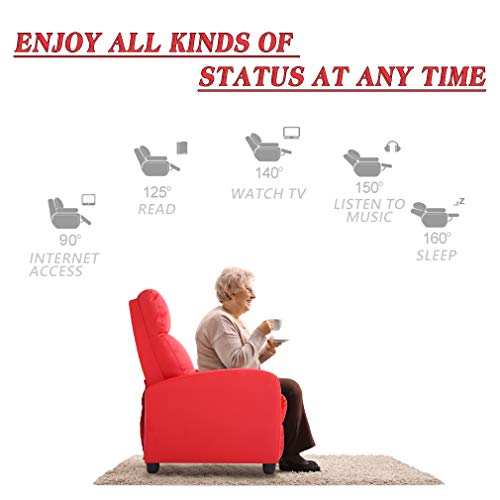 Brown Leather Recliner Chair with Lumbar Support O99817