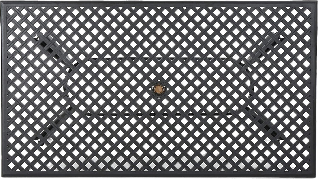 Black Sand Cast Aluminum Rectangle Table P488