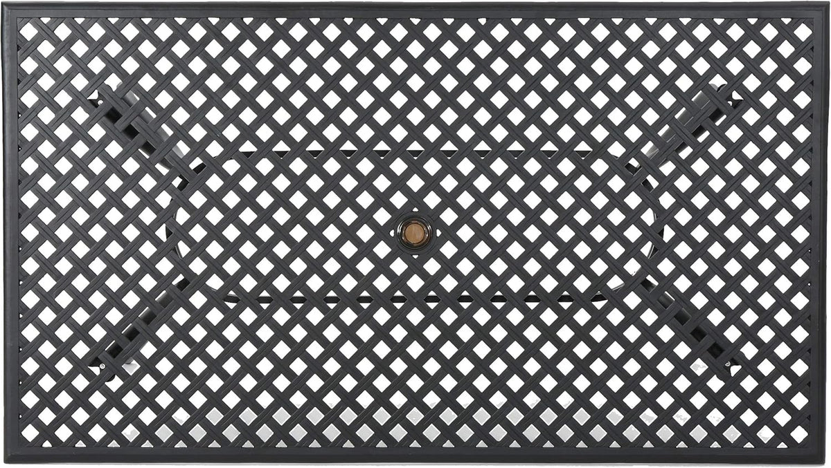 Black Sand Cast Aluminum Rectangle Table P488