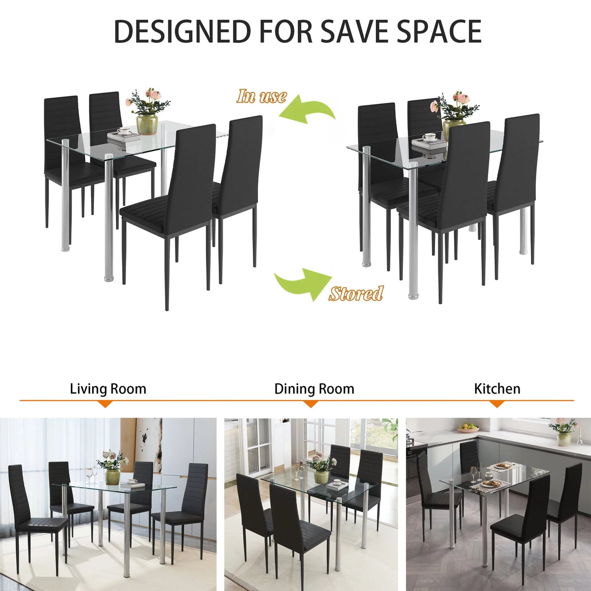 5-Piece Faux Marble Top Velvet Dining Table Set O6607