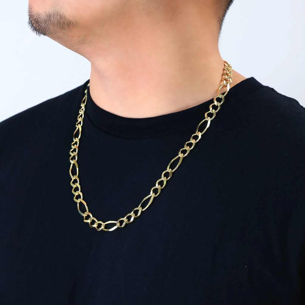 14k Yellow Gold Solid Figaro Chain Link Necklace 18" - 30" D5269