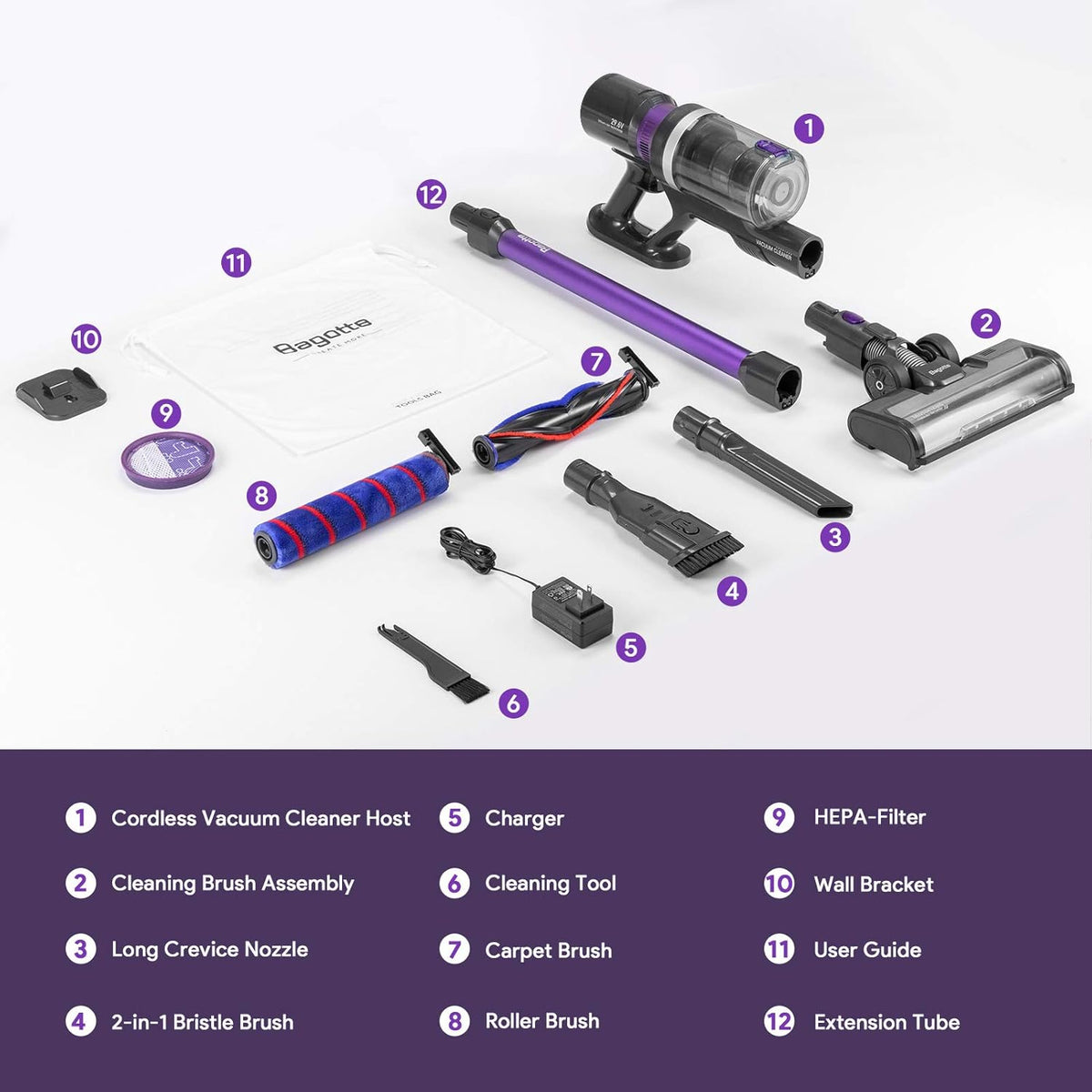 Cordless Stick Vacuum 25Kpa 400W 8 in 1 Y87964