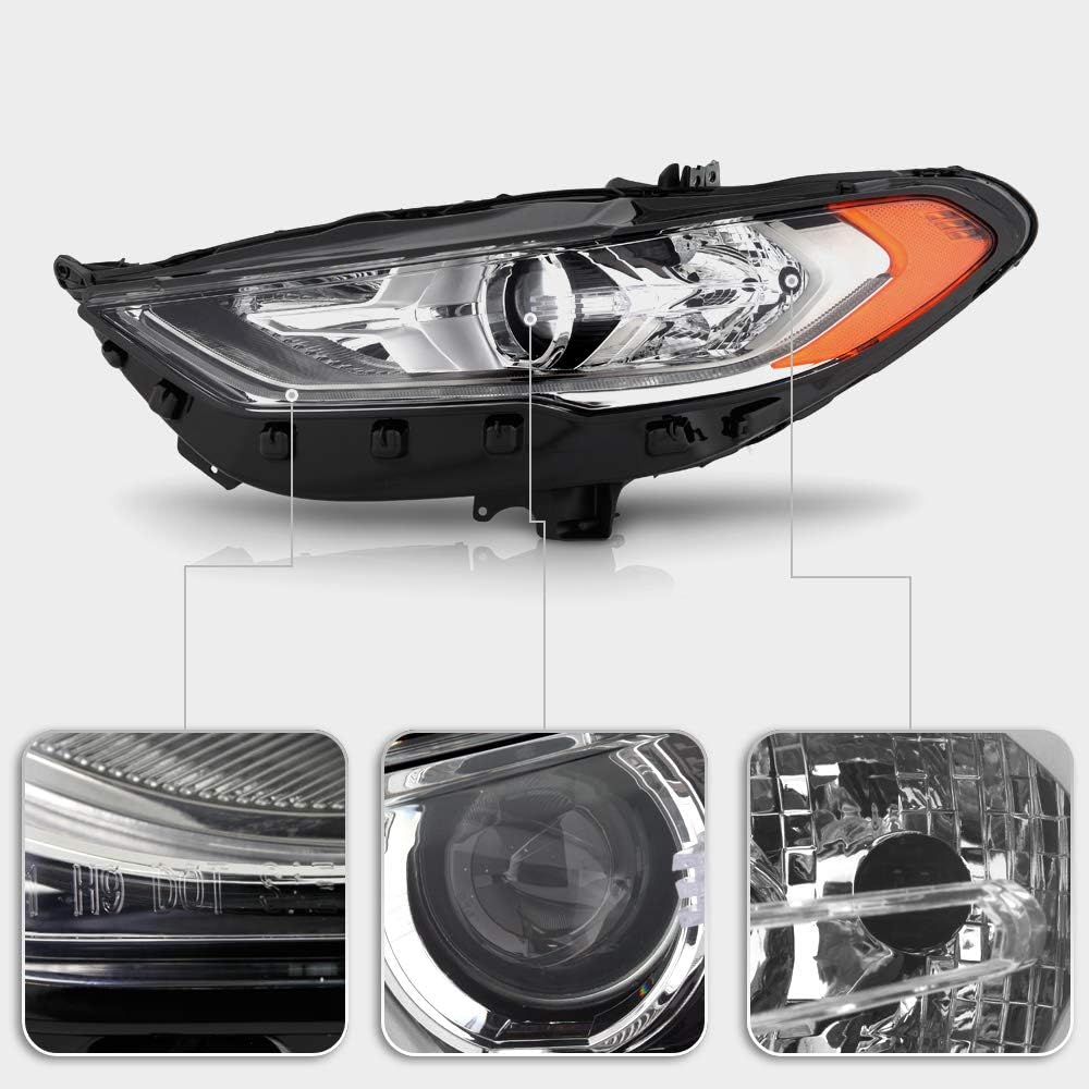 2017-2019 Ford Fusion Projector Headlight Left Driver Side V993