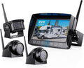 Wireless Backup Camera with 7 Inch DVR Quad Split Monitor, HD 1080P 3 Cameras Back Up System with Recording, Pack of 2 B9908