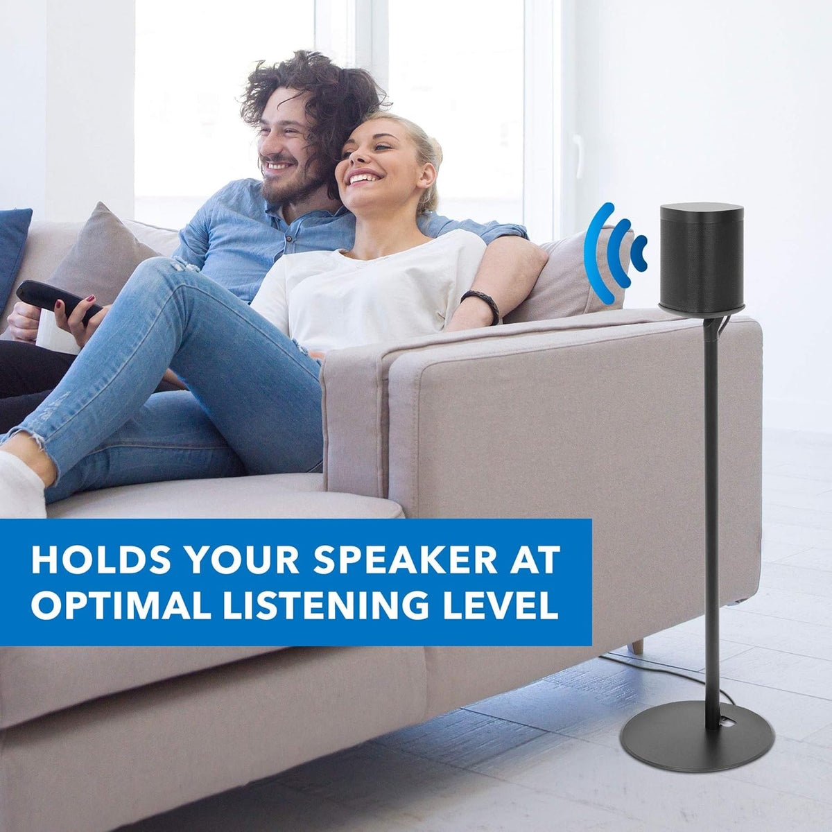 Matte Black Speaker Floor Stand I89016