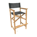 Collapsible Teak Outdoor Bar Stool with Arms H598163