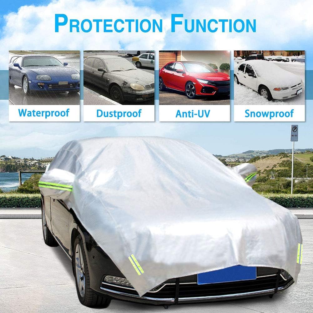 Half Car Cover with Cotton Waterproof Dustproof UV Resistant Snowproof Universal D655