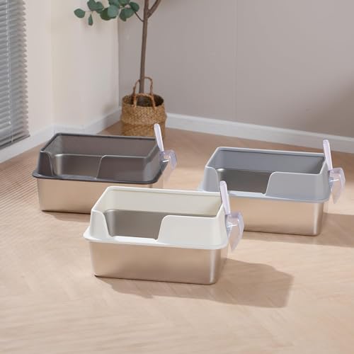 Stainless Steel Large Cat Litter Box with Scoop Y50865