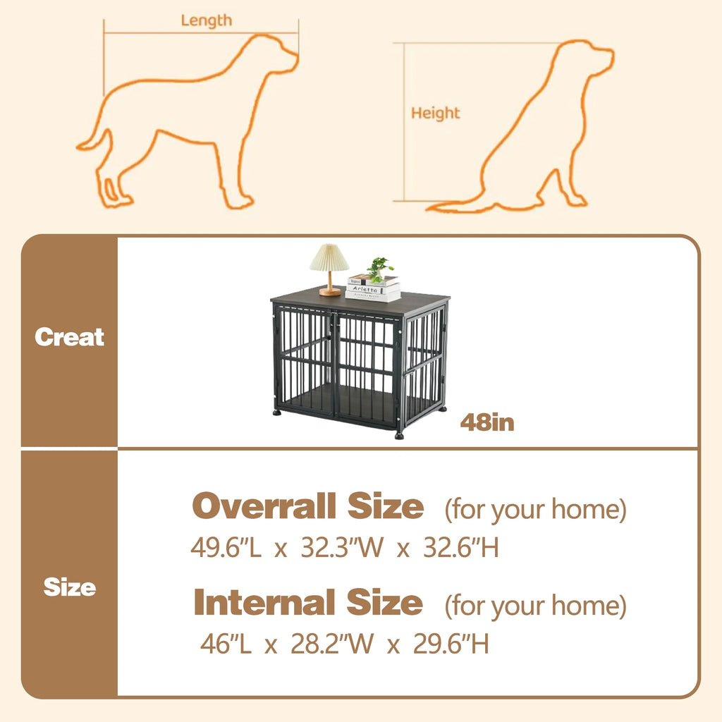 48Inch Heavy Duty Wooden Dog Crate G326