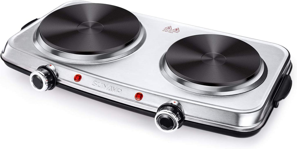 1800W Stainless Steel Electric Double Burner Hot Plate O229185