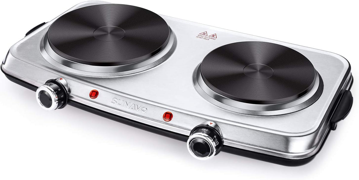 1800W Stainless Steel Electric Double Burner Hot Plate O229185