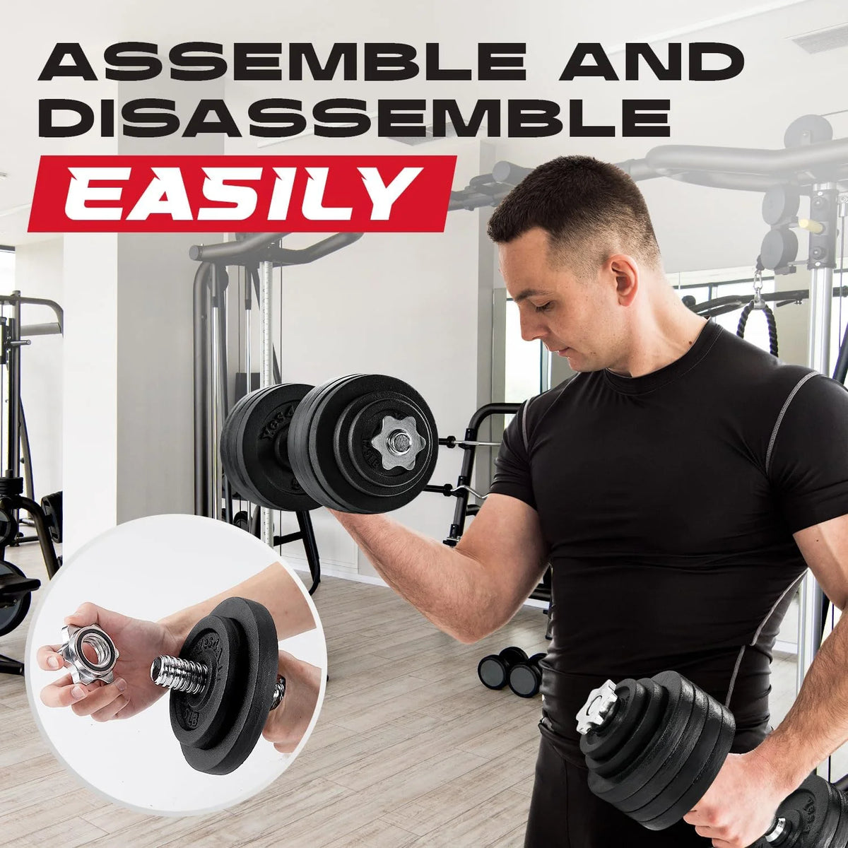 105 lbs Adjustable Cast Iron Dumbbell Set C587