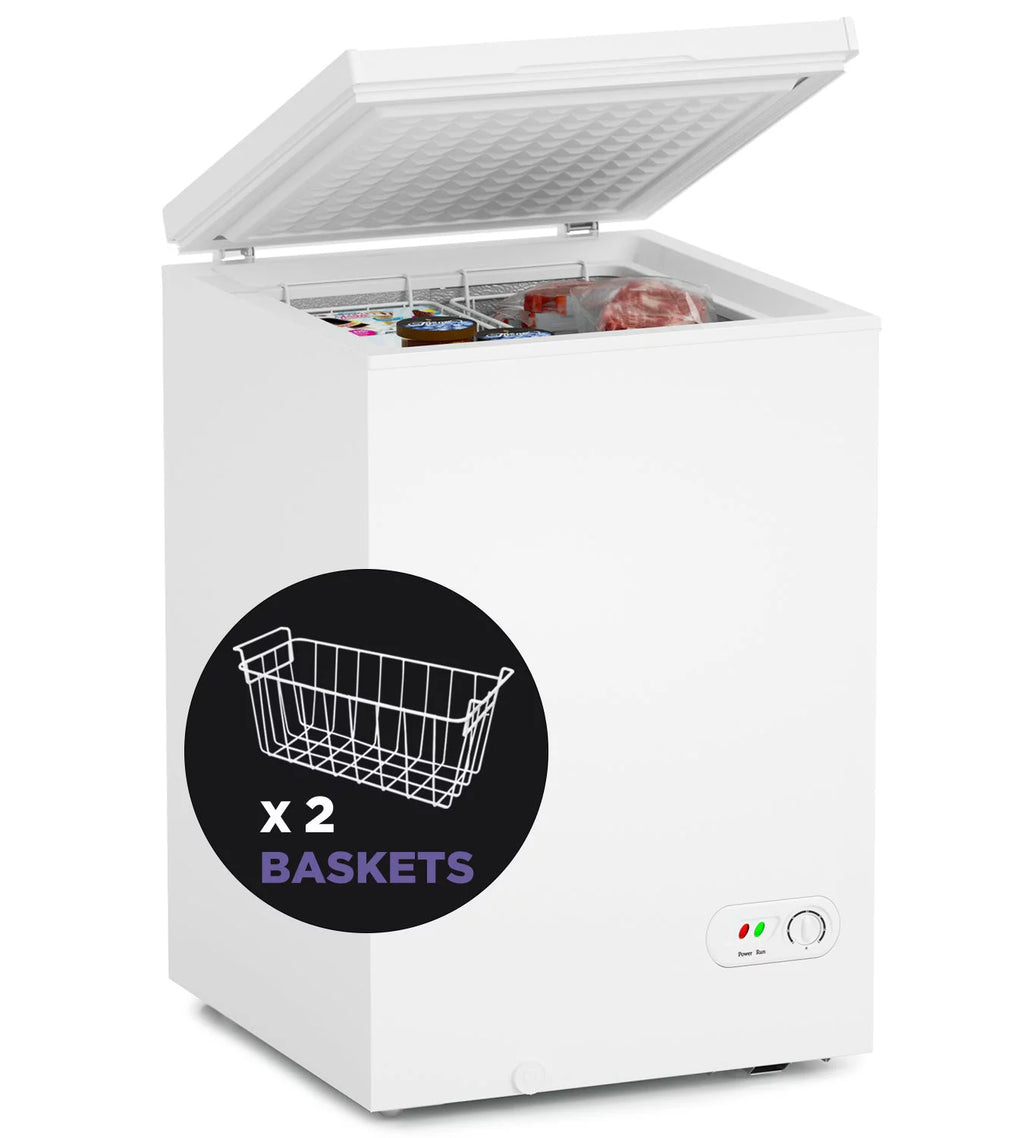 3.5 Cu Ft Compact Chest Freezer with 2 Removable Baskets F47445