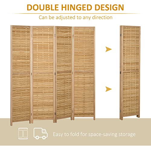 3 Panel 5.5' Tall Bamboo Folding Room Divider Y237366