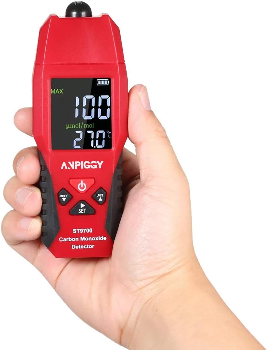 Handheld Carbon Monoxide Detector 0-1000ppm Pack of 2 W30983