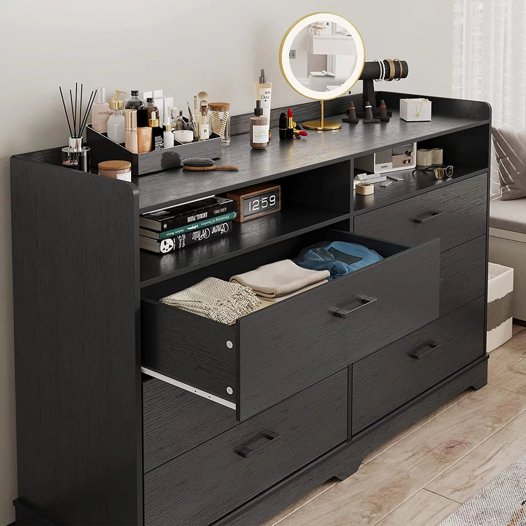 Black 6 Drawer Dresser H4833