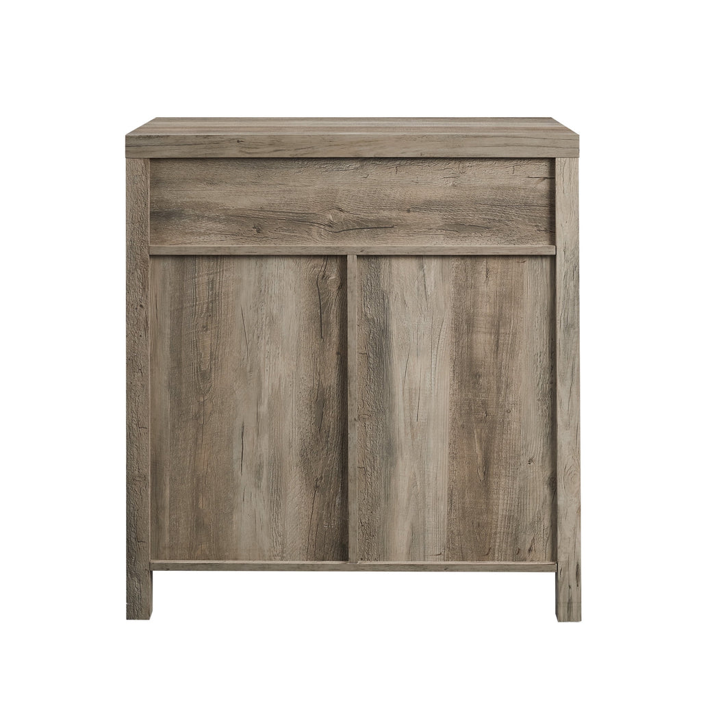 Grey Wash Sliding Barn Door Accent Cabinet E3757