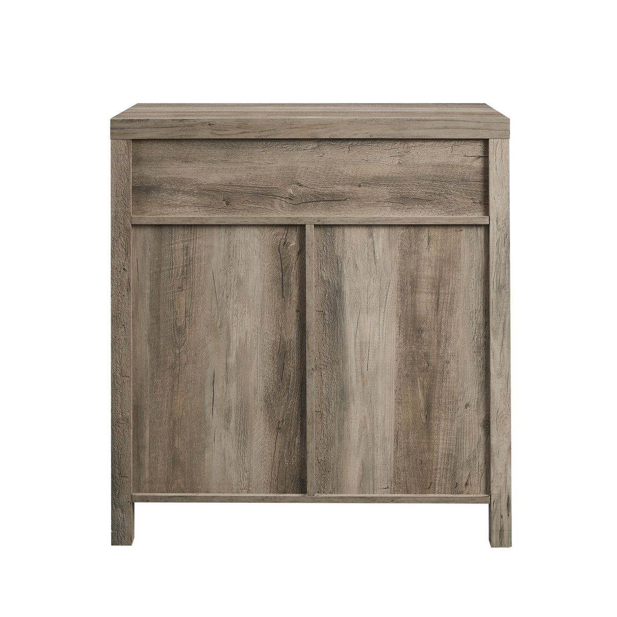Grey Wash Sliding Barn Door Accent Cabinet E3757