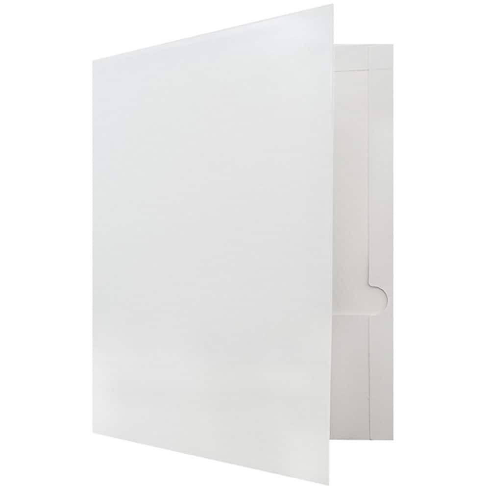 White Glossy Two Pocket Presentation Folder - 100/Pack T648