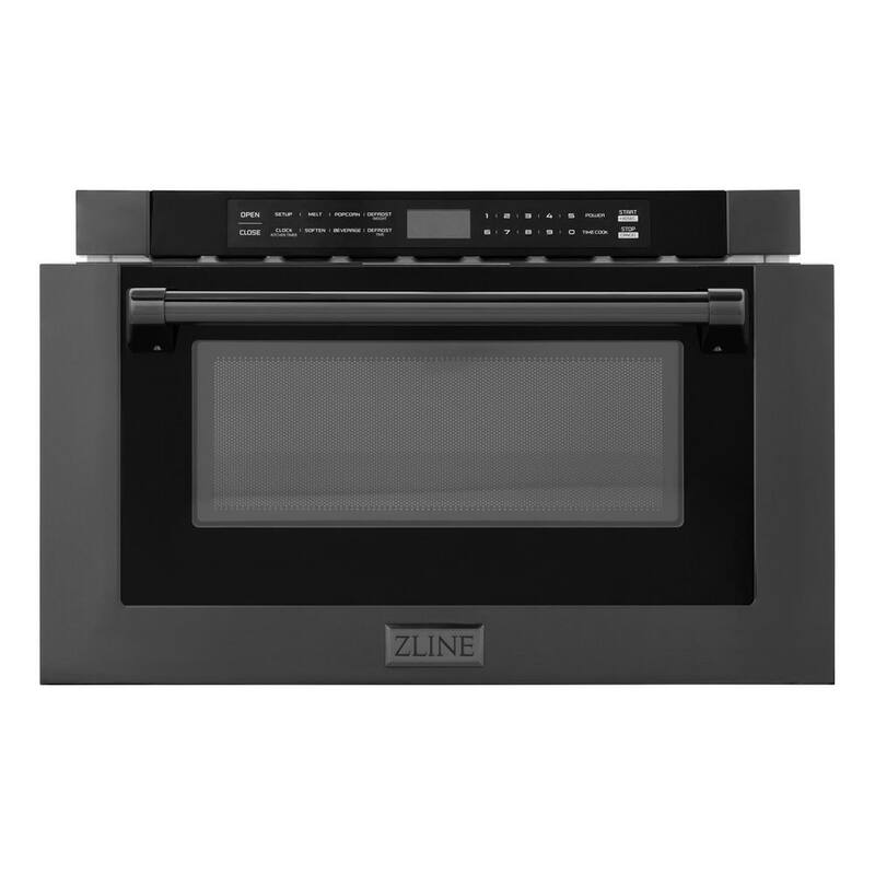 1000-Watt Built-In Microwave Drawer in Black Stainless Steel Y19175