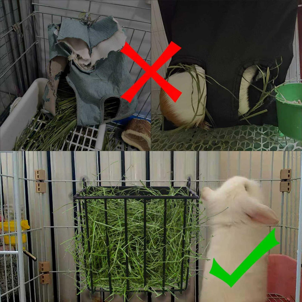 2PCS Rabbit Hay Feeder with Metal Frame F492