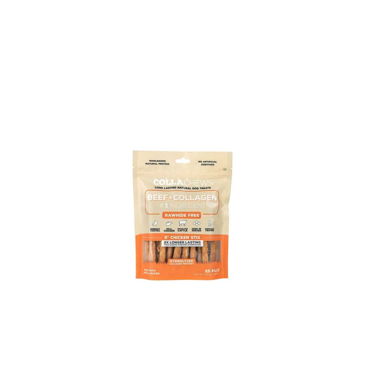Beef Collagen Rawhide Free 5 Stix Dog Treat B3410