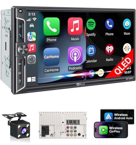 7" Wireless Double Din Car Stereo Touch Screen with Backup Camera W26725