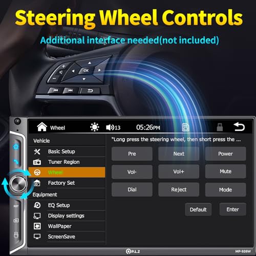 7" Wireless Double Din Car Stereo Touch Screen with Backup Camera W26725