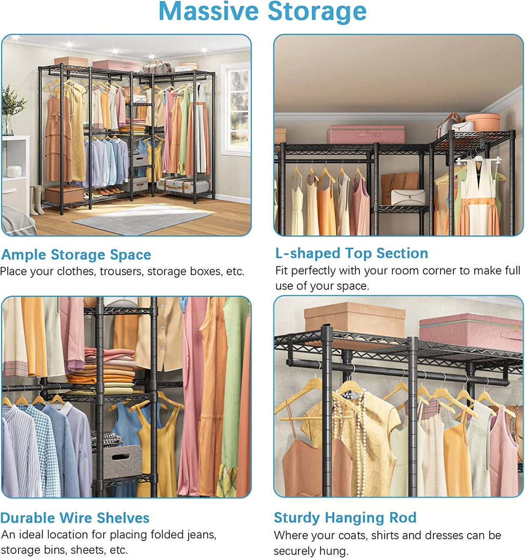 Black Freestanding Metal Clothes Rack N241
