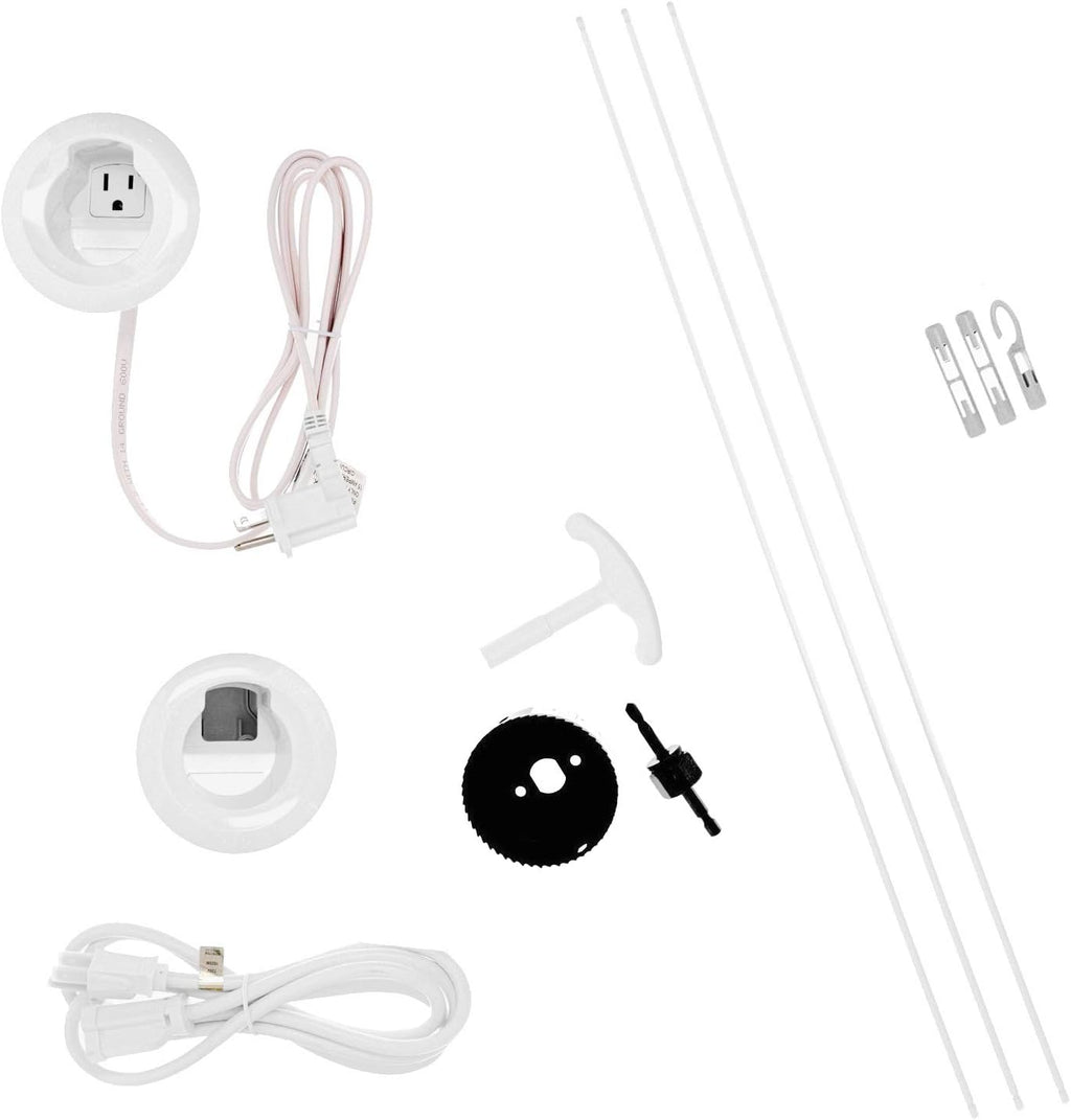 White Recessed In Wall Cord Management Kit, Pack of 2 T7958