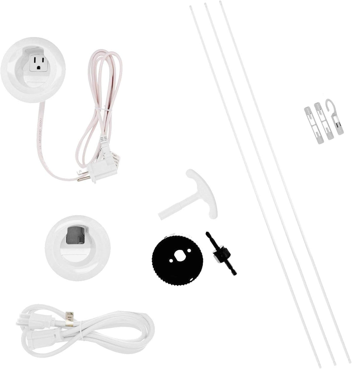 White Recessed In Wall Cord Management Kit, Pack of 2 T7958
