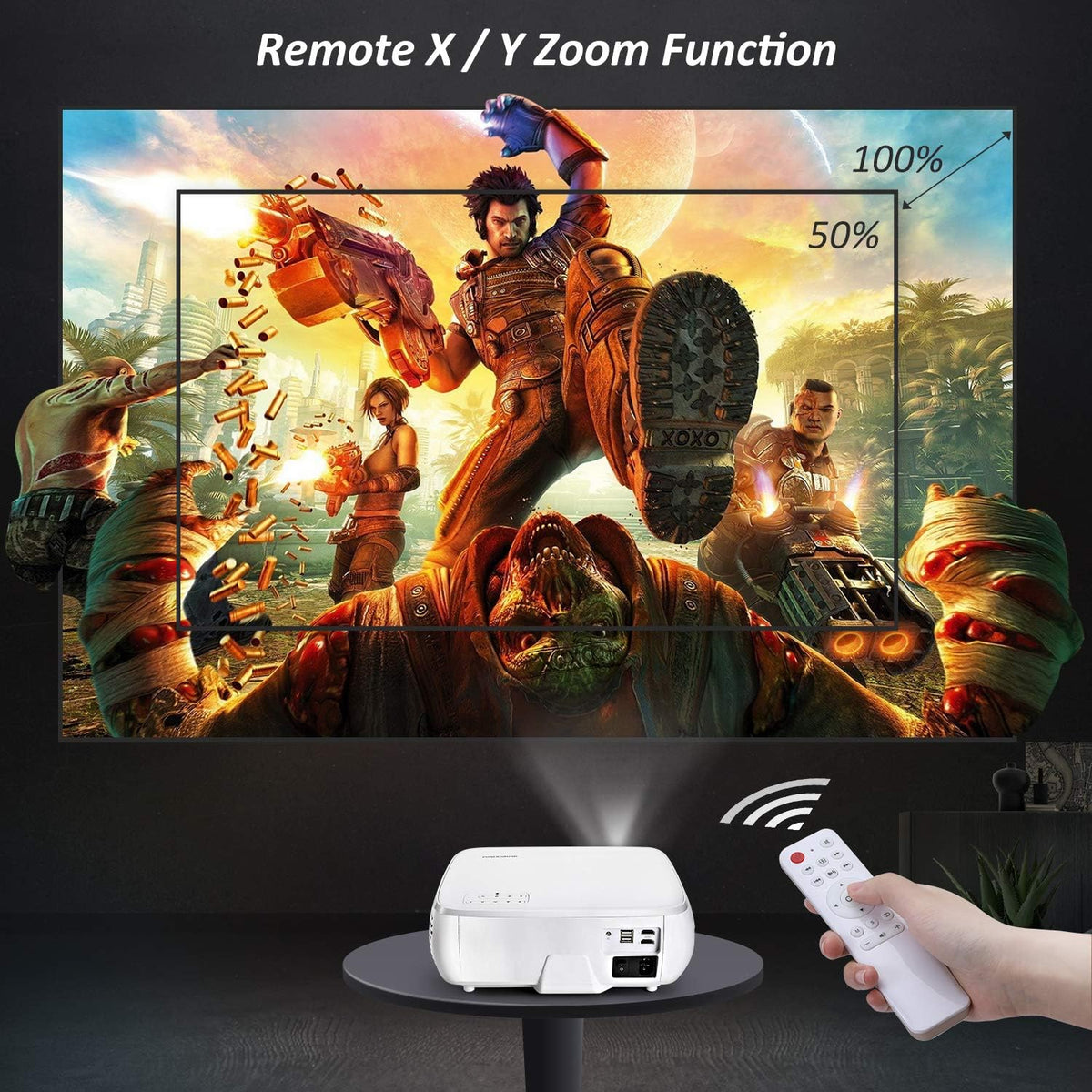 White 1080P LCD Projector F97112