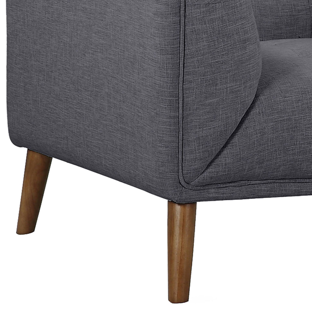 Dark Gray Linen Button-Tufted Chair N130