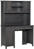 White Computer Desk with Hutch and Storage Shelves Drawers Cabinets Z537994