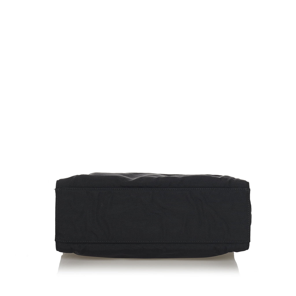 Black Nylon Bamboo Top Handle Handbag S975
