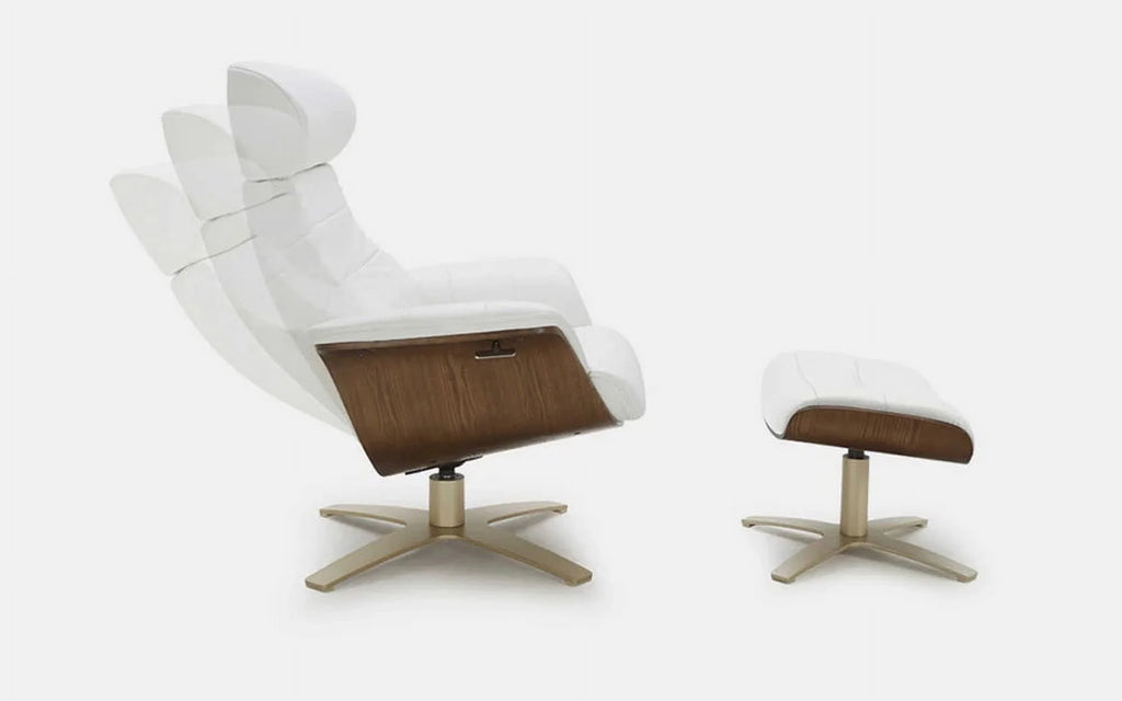 White Top Grain Italian Leather Chair M601202