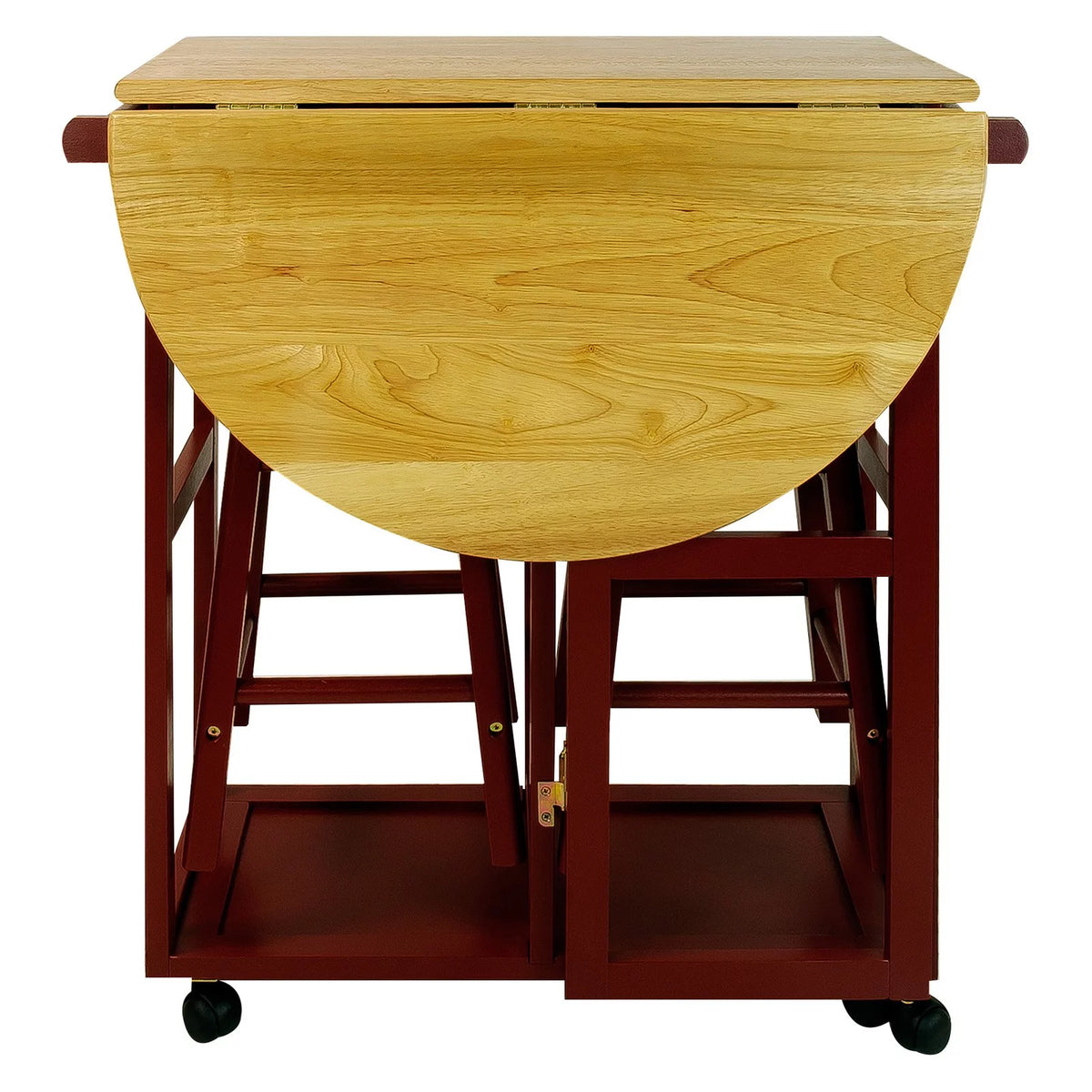 White Kitchen Cart with Drop-Leaf Table E2468