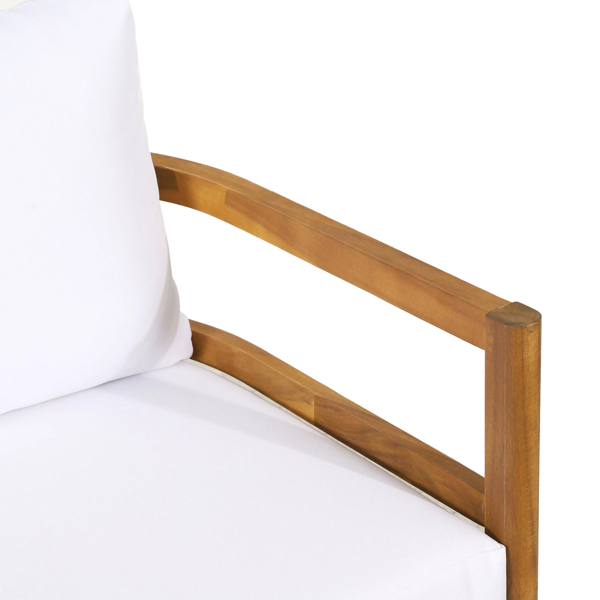 Acacia Wood Loveseat and Coffee Table Set with Cushions M4362