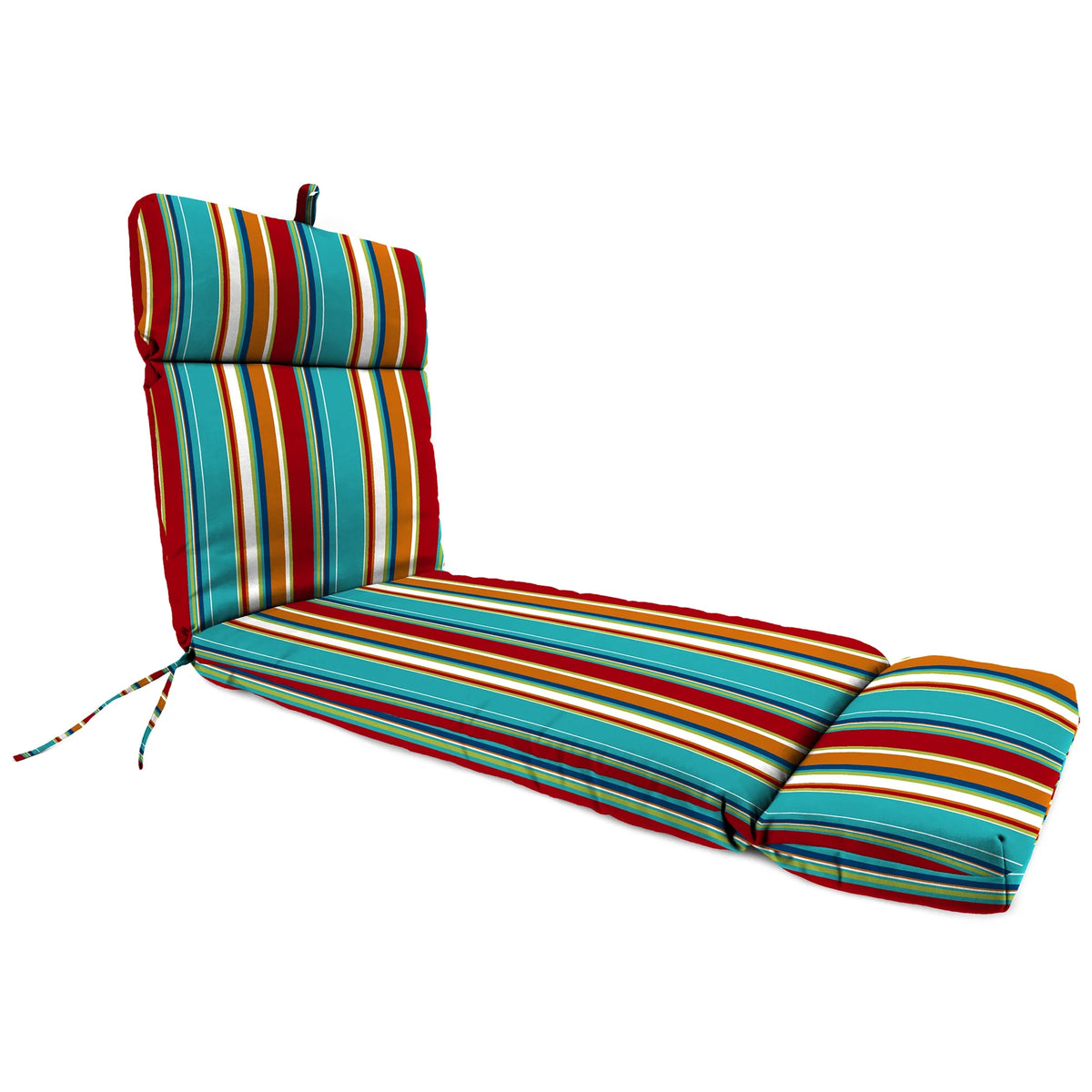 Turquoise Stripe Rectangular Outdoor Chaise Lounge Cushion J9091