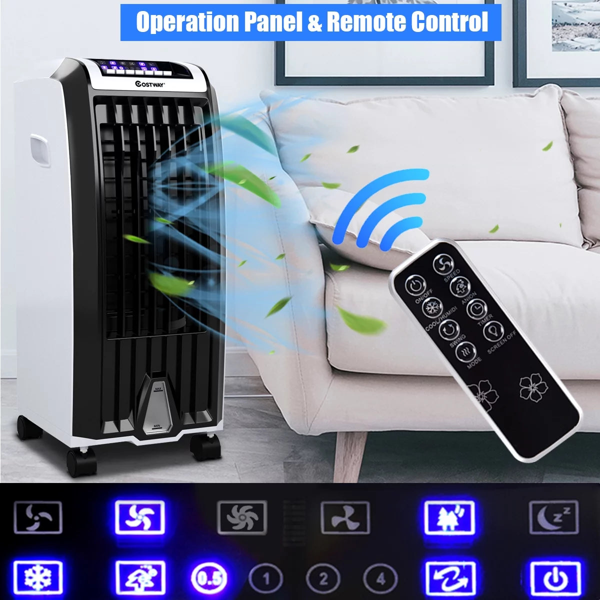 Portable Evaporative Cooler Fan with Remote Control K57468