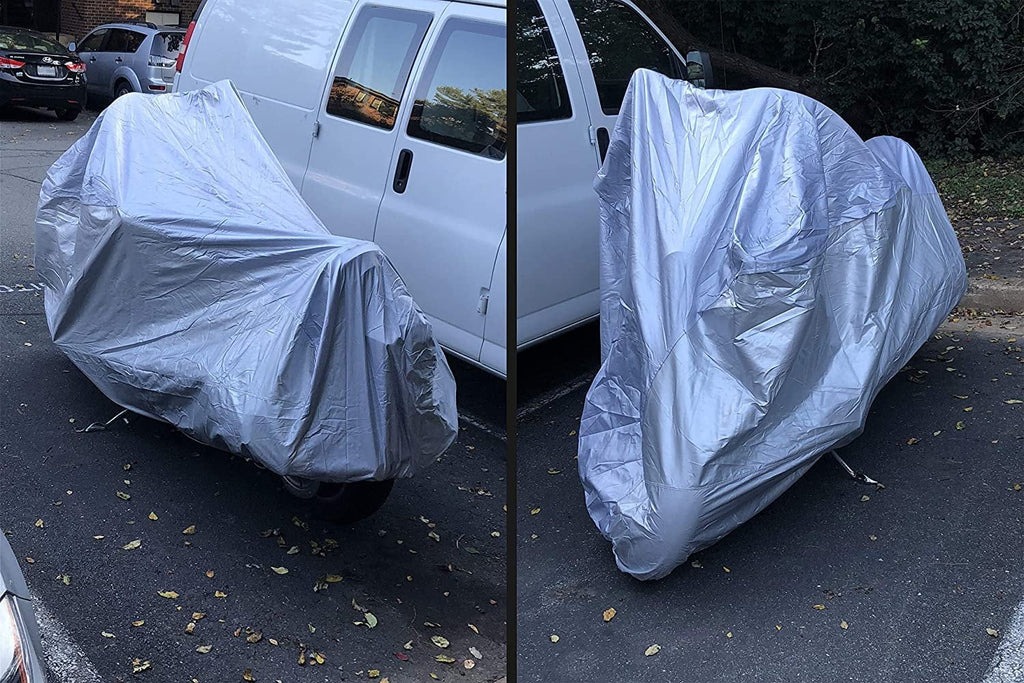 Motorcycle Cover with Reinforced Securing Straps and Storage Bag F65257