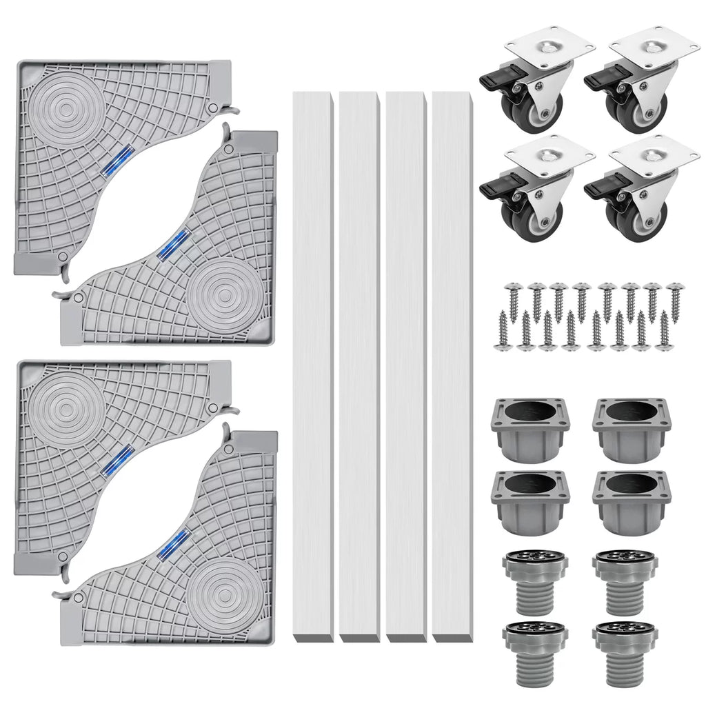 Adjustable Washing Machine and Dryer Stand with 4 Lifting Feet W602907