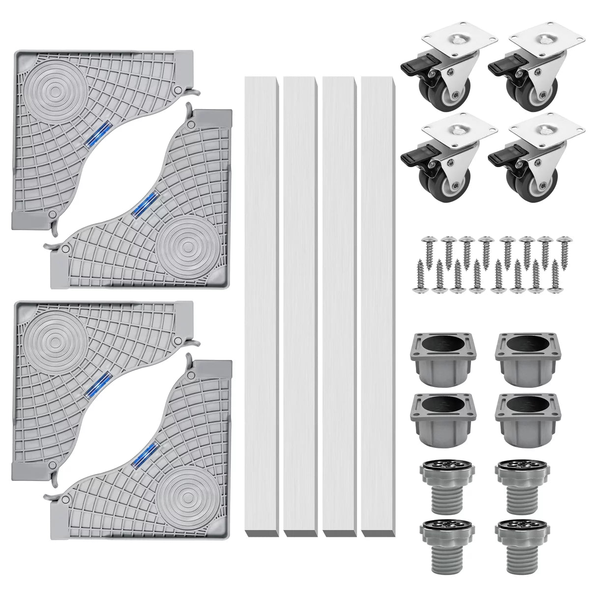 Adjustable Washing Machine and Dryer Stand with 4 Lifting Feet W602907