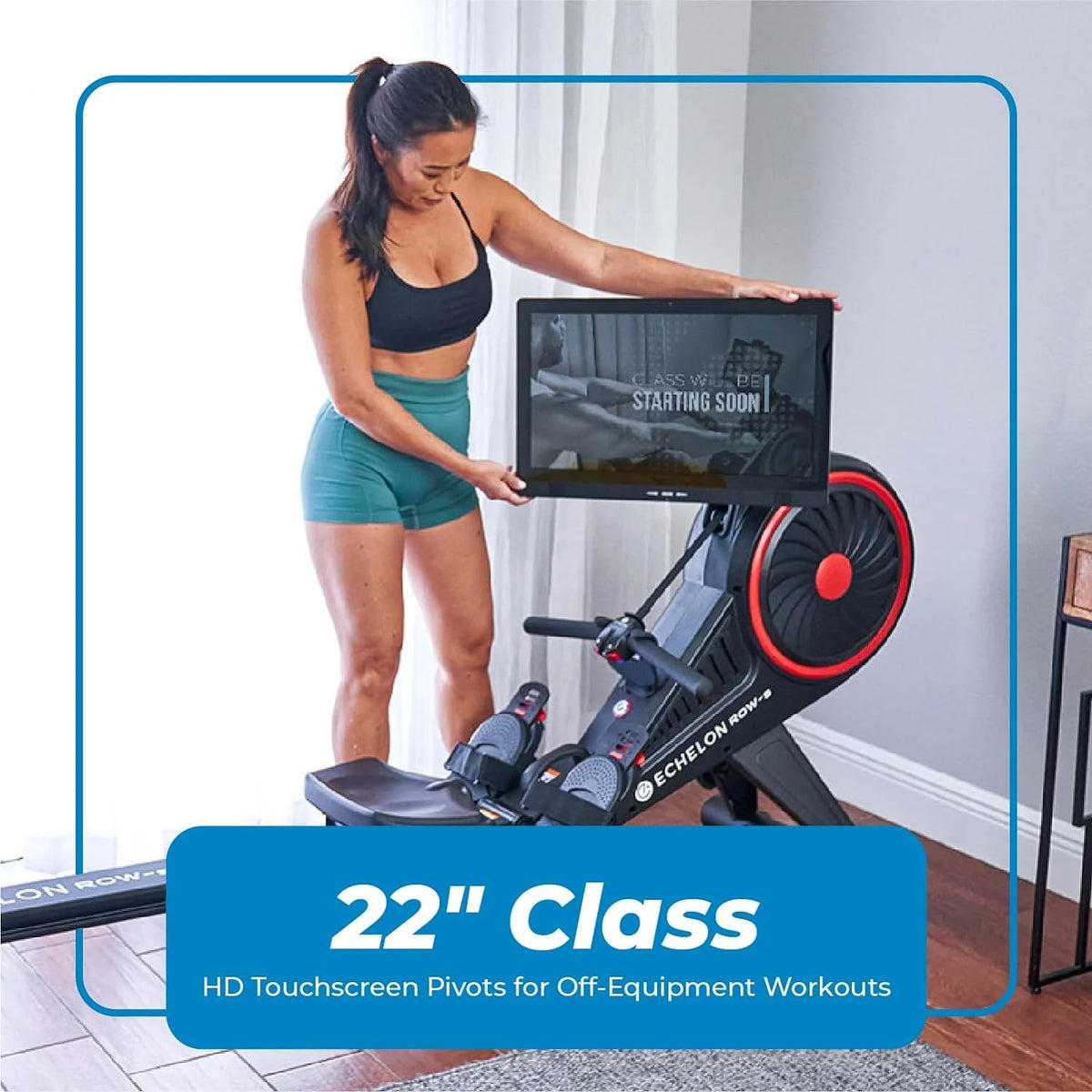 Smart Rowing Machine with 22 HD Rotating Touchscreen V75058