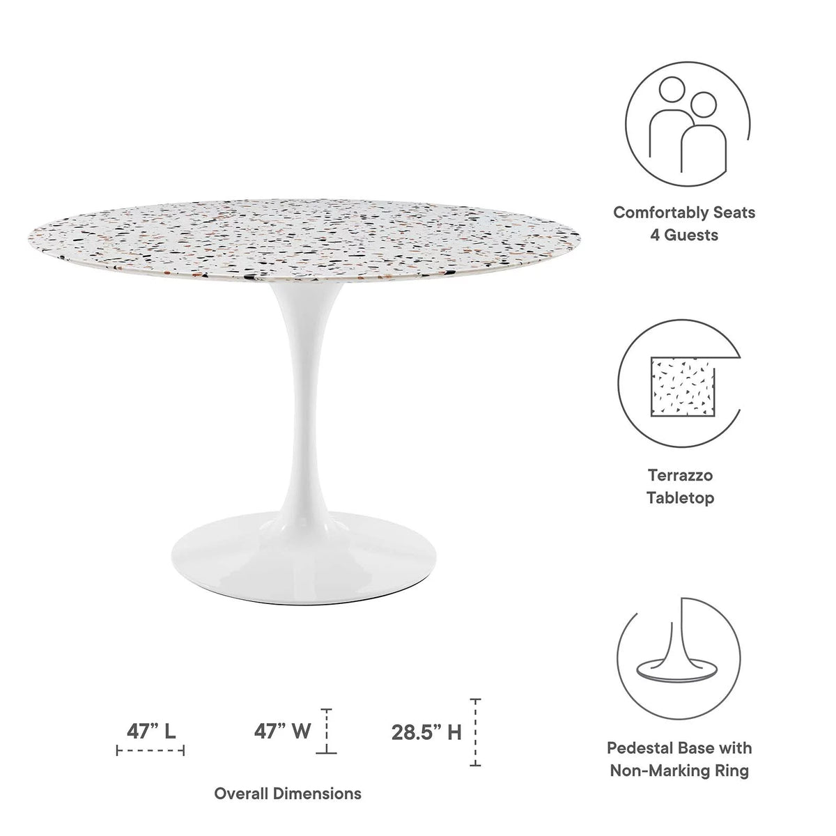Round Terrazzo Dining Table Z554066