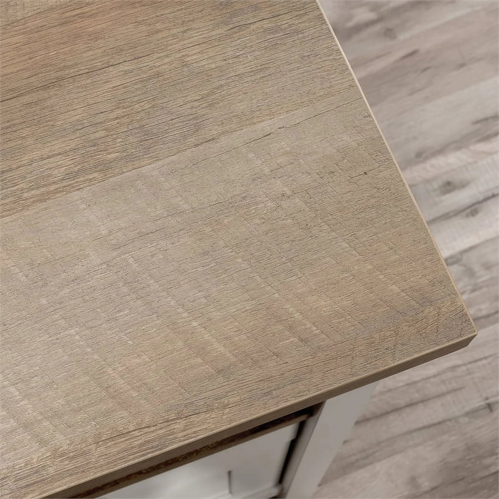 L-Shaped White Engineered Wood Desk F77569