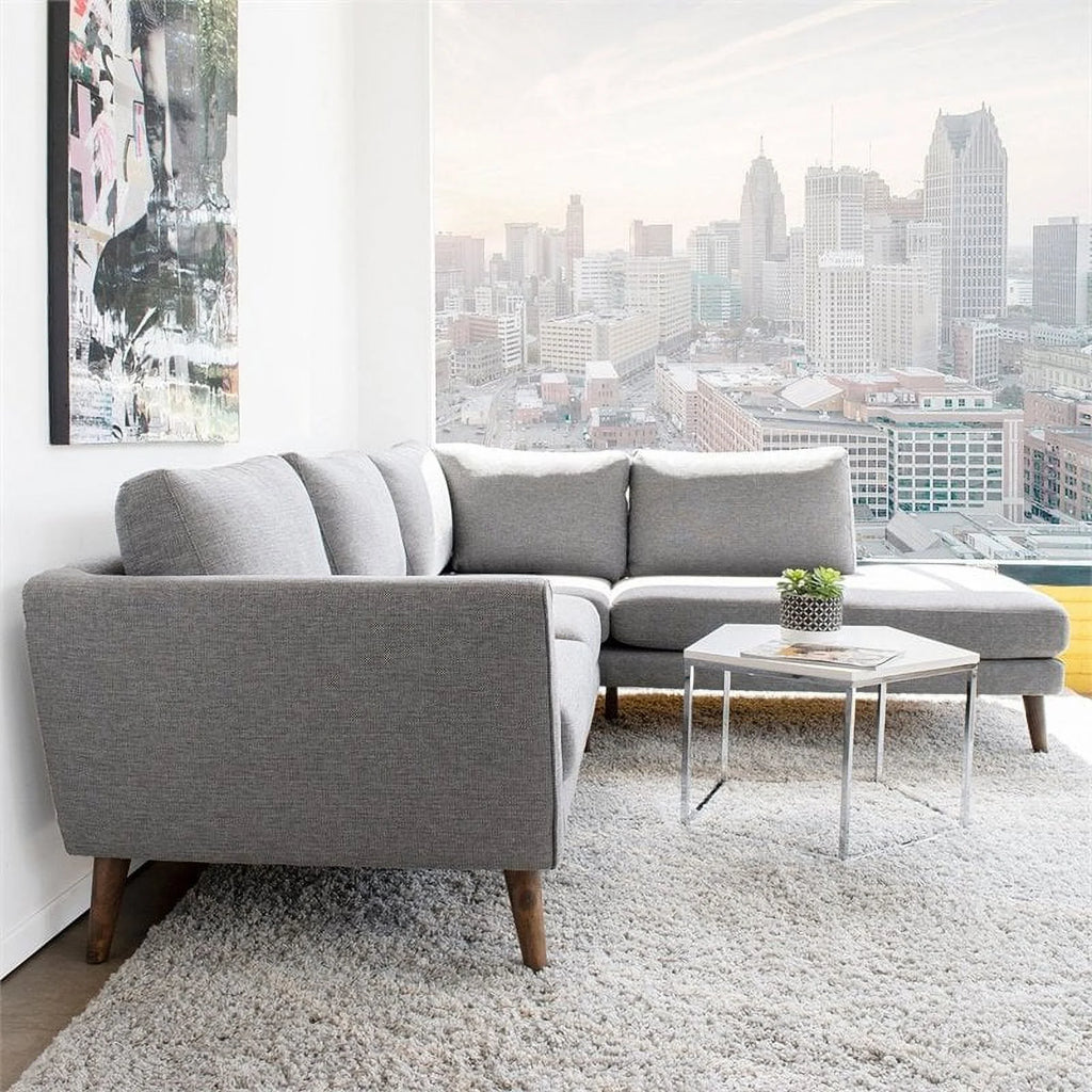 Light Gray Sectional Sofa Right Chaise K70115