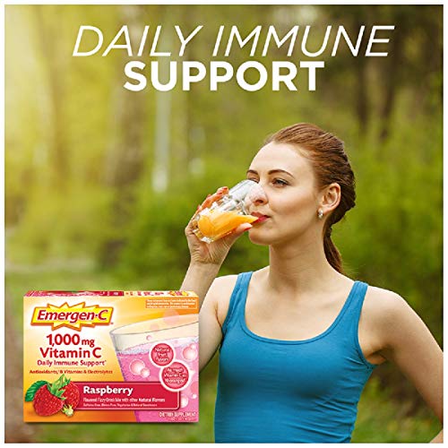 30 Count Raspberry Flavor Dietary Supplement Fizzy Drink Mix with 1000mg Vitamin C T50973