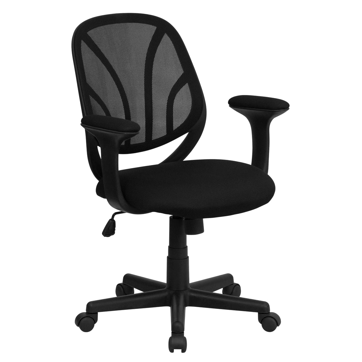 Black Mesh Mid-Back Office Chair with Arms B944